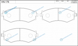 HN-176 Колодки тормозные дисковые | перед