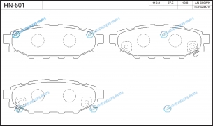 HN-501 Колодки тормозные дисковые | зад
