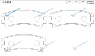 HN-304 Колодки тормозные дисковые | зад