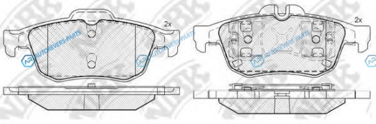 PN0521 Колодки тормозные дисковые | зад