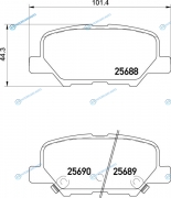 NP5038_колодки диск. задние! с антискр. пластинами| Mazda 6| Mitsubishi Outlander 2.0|2.4i 12>