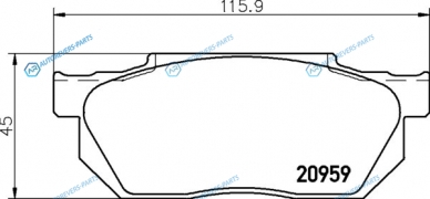 NP8017 Колодки тормозные дисковые | перед (PF-8090)