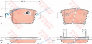 GDB3337 Колодки тормозные дисковые | зад
