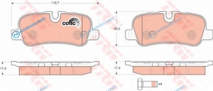 GDB1632 Колодки тормозные дисковые | зад