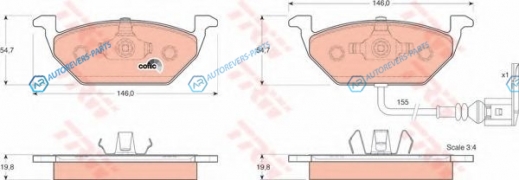 GDB1386 Колодки тормозные дисковые | перед