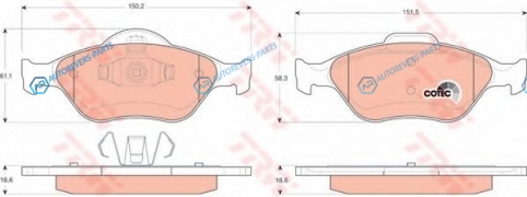 GDB1419 Колодки тормозные дисковые | перед