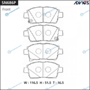 SN686P Дисковые тормозные колодки ADVICS