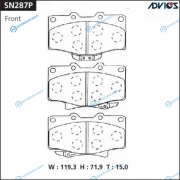 SN287P Дисковые тормозные колодки ADVICS