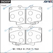 SN265P Дисковые тормозные колодки ADVICS