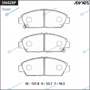 SN428P Дисковые тормозные колодки ADVICS