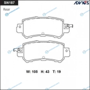 SN187 Дисковые тормозные колодки ADVICS