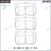 SN126P Дисковые тормозные колодки ADVICS