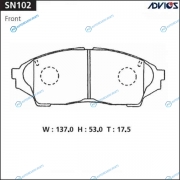 SN102 Дисковые тормозные колодки ADVICS