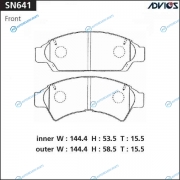 SN641 Дисковые тормозные колодки ADVICS