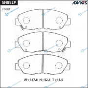 SN852P Дисковые тормозные колодки ADVICS