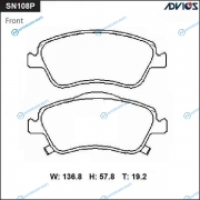 SN108P Дисковые тормозные колодки ADVICS