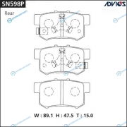 SN598P Дисковые тормозные колодки ADVICS