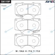 SN119P Дисковые тормозные колодки ADVICS