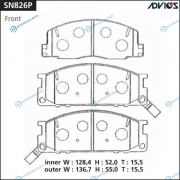 SN826P Дисковые тормозные колодки ADVICS