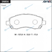 SN856 Дисковые тормозные колодки ADVICS