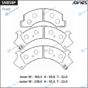 SN858P Дисковые тормозные колодки ADVICS