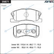 SN871 Дисковые тормозные колодки ADVICS