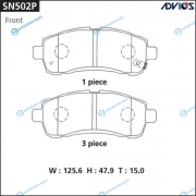 SN502P Дисковые тормозные колодки ADVICS