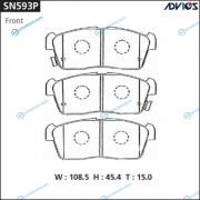 SN593P Дисковые тормозные колодки ADVICS