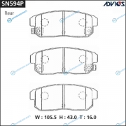 SN594P Дисковые тормозные колодки ADVICS