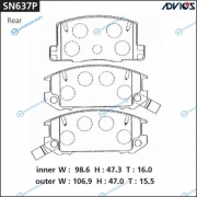 SN637P Дисковые тормозные колодки ADVICS