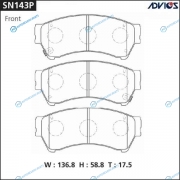 SN143P Дисковые тормозные колодки ADVICS