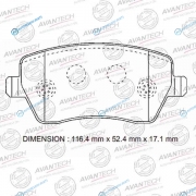 AV665 Колодки тормозные дисковые Avantech (противоскрипная пластина в компл.)