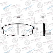 AV065 Колодки тормозные дисковые Avantech (противоскрипная пластина в компл.)