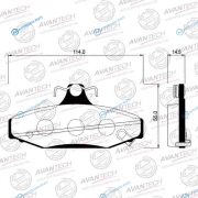 AV016 Колодки тормозные дисковые Avantech (противоскрипная пластина в компл.)
