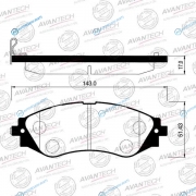 AV181 Колодки тормозные дисковые Avantech (противоскрипная пластина в компл.)