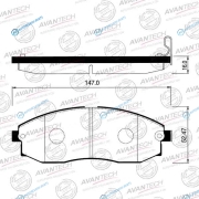 AV087 Колодки тормозные дисковые Avantech (противоскрипная пластина в компл.)