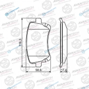 AV2402 Колодки тормозные дисковые Avantech (противоскрипная пластина в компл.)