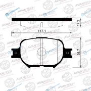 AV821 Колодки тормозные дисковые Avantech (противоскрипная пластина в компл.)