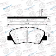 AV028 Колодки тормозные дисковые Avantech (противоскрипная пластина в компл.)