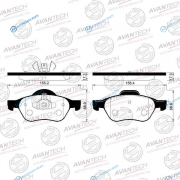 AV030 Колодки тормозные дисковые Avantech (противоскрипная пластина в компл.)