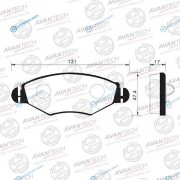 AV044 Колодки тормозные дисковые Avantech (противоскрипная пластина в компл.)