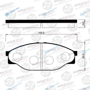 AV796 Колодки тормозные дисковые Avantech (противоскрипная пластина в компл.)