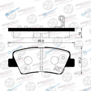 AV127 Колодки тормозные дисковые Avantech (противоскрипная пластина в компл.)