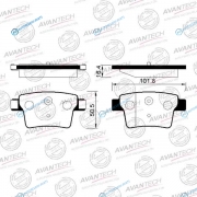 AV137 Колодки тормозные дисковые Avantech (противоскрипная пластина в компл.)