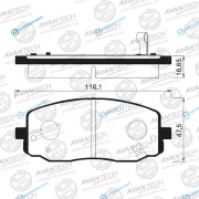 AV185 Колодки тормозные дисковые Avantech (противоскрипная пластина в компл.)