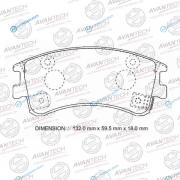 AV1069 Колодки тормозные дисковые Avantech (противоскрипная пластина в компл.)