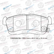 AV1093 Колодки тормозные дисковые Avantech (противоскрипная пластина в компл.)