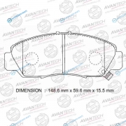 AV593 Колодки тормозные дисковые Avantech (противоскрипная пластина в компл.)