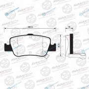 AV823 Колодки тормозные дисковые Avantech (противоскрипная пластина в компл.)