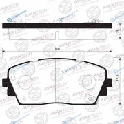 AV1107 Колодки тормозные дисковые Avantech (противоскрипная пластина в компл.)